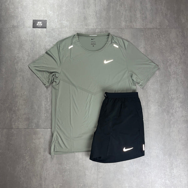Nike ADV T-Shirt Olive & Black Flex Stride Shorts Set