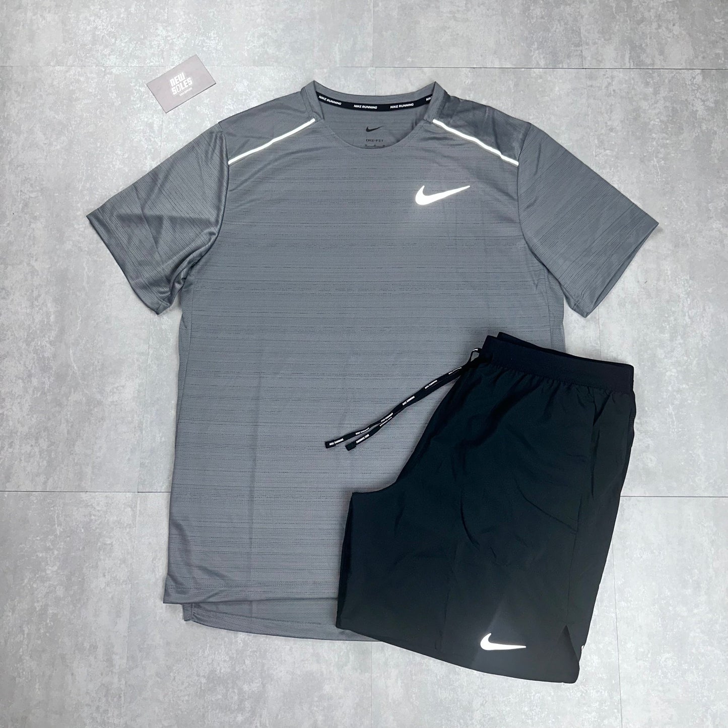 Nike Miler 1.0 & Flex Stride Shorts Set 'Grey/Black'